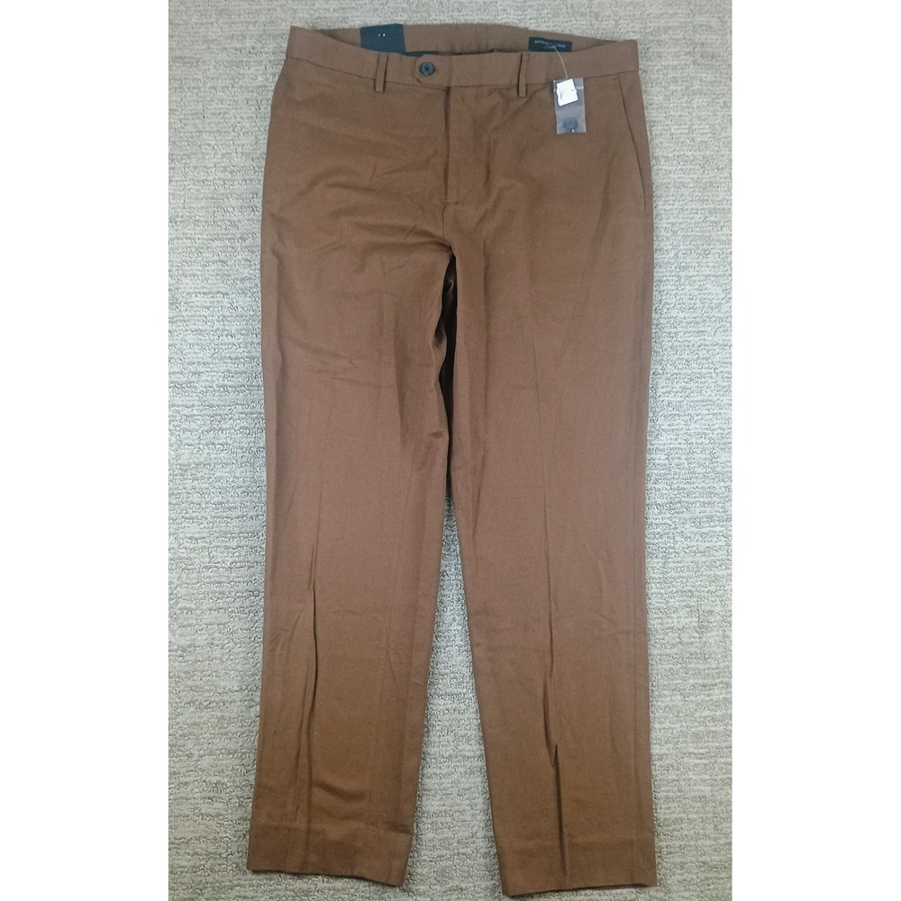Banana Republic Pants Mens 38x32 Brown Cotton Linen Blend Tailored Fit
